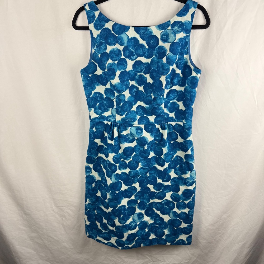 Anthropologie‎ Tabitha Blue Cotton Sheath Dress Size 8 Career Business Corpcore